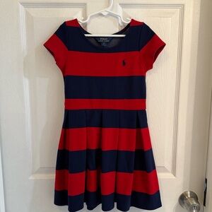 Polo by Ralph Lauren Kids Navy and Red Striped Dress